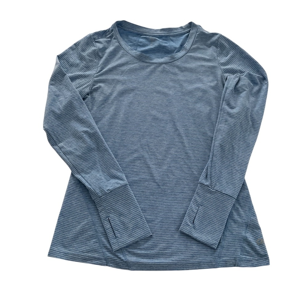 GapFit Breathe Long Sleeve Active Top Sz M Blue Athleisure Jogging Gym Yoga Run
